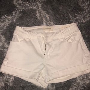 White jean shorts